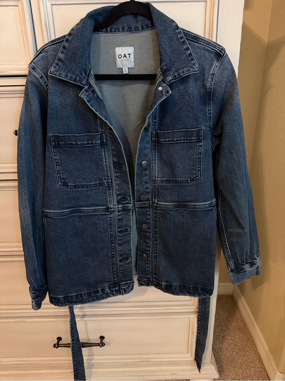 Oat NY belted denim jacket